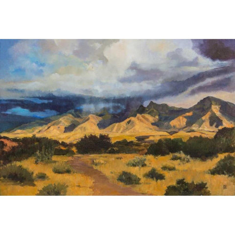 Desert Mountain Light White Modern Wood Framed Art Print by DAgostino, Judith