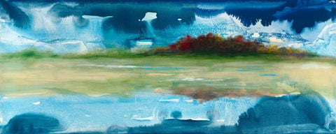 Mirrored White Modern Wood Framed Art Print with Double Matting by Jasper, Sisa