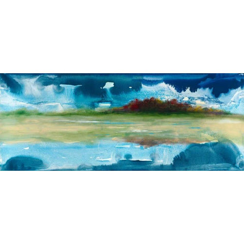 Mirrored White Modern Wood Framed Art Print by Jasper, Sisa