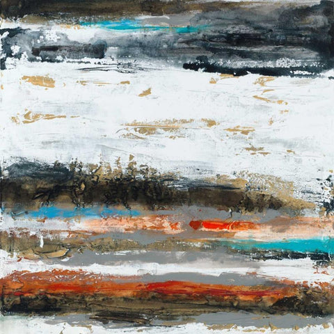 Evade White Modern Wood Framed Art Print with Double Matting by Jasper, Sisa