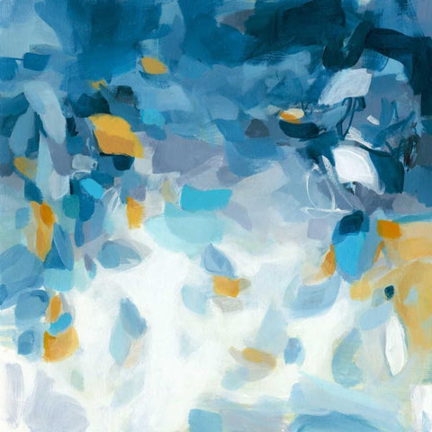 Blue Dreams White Modern Wood Framed Art Print by Long, Christina