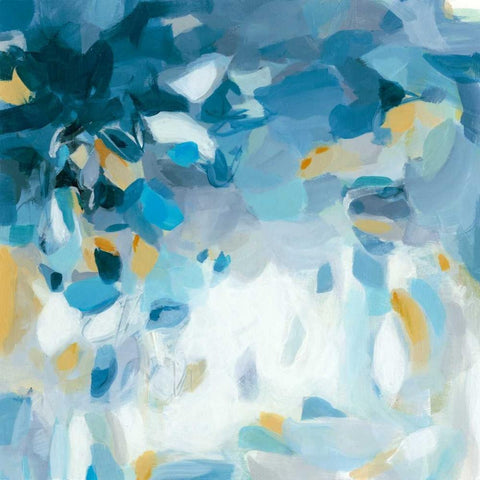 Summer Blues Black Modern Wood Framed Art Print by Long, Christina