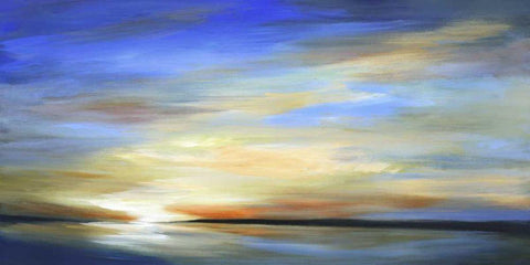 April Sky II White Modern Wood Framed Art Print with Double Matting by Finch, Sheila