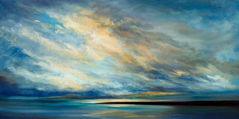 Coastal Clouds XVIII White Modern Wood Framed Art Print with Double Matting by Finch, Sheila