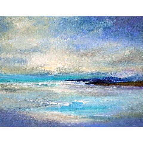 Tropical Bay Black Modern Wood Framed Art Print with Double Matting by Sheila Finch