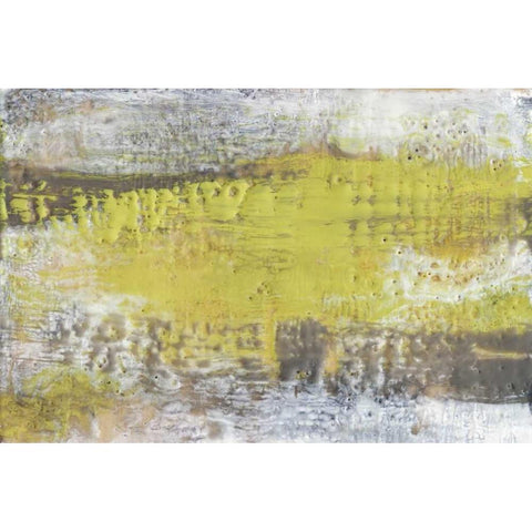 Yellow and Grey Serenity I White Modern Wood Framed Art Print by Goldberger, Jennifer