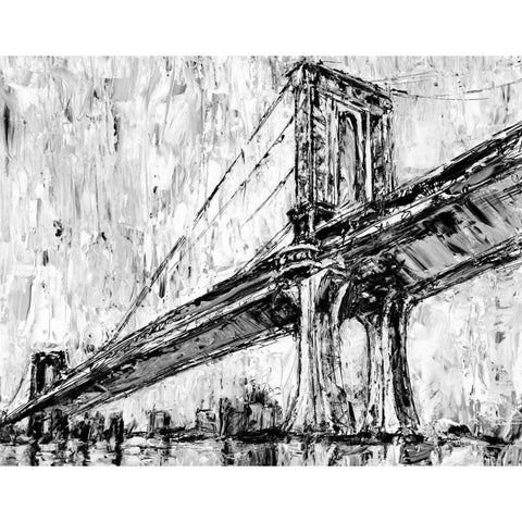 Iconic Suspension Bridge I Black Modern Wood Framed Art Print with Double Matting by Harper, Ethan