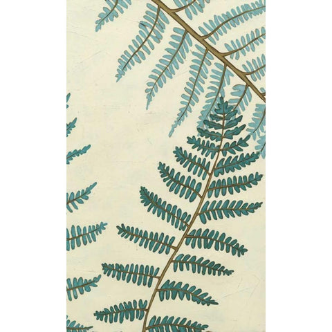 Blue Fern Trio II White Modern Wood Framed Art Print by Vess, June Erica