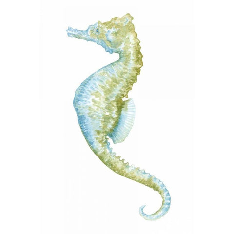 Watercolor Seahorse II Black Modern Wood Framed Art Print by Meagher, Megan