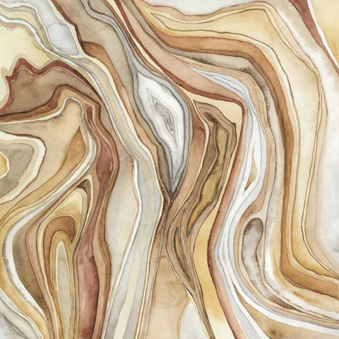 Watercolor Agate II Black Modern Wood Framed Art Print with Double Matting by Meagher, Megan