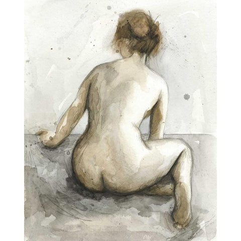 Figure in Watercolor I Black Modern Wood Framed Art Print with Double Matting by Meagher, Megan
