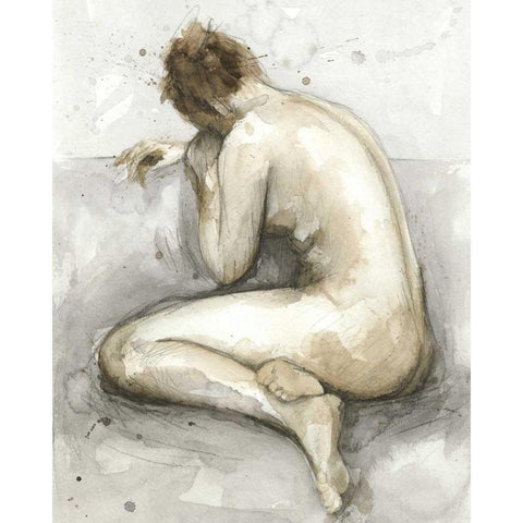 Figure in Watercolor II Gold Ornate Wood Framed Art Print with Double Matting by Meagher, Megan