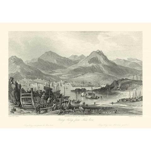 Scenes in China IV Gold Ornate Wood Framed Art Print with Double Matting by Allom, T.