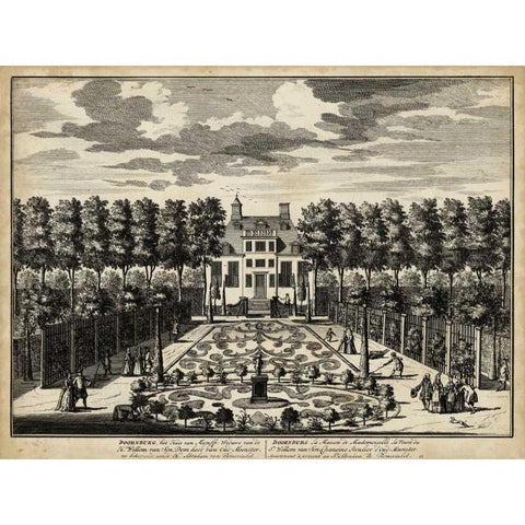 Views of Amsterdam I Gold Ornate Wood Framed Art Print with Double Matting by Visher, Nicolaus
