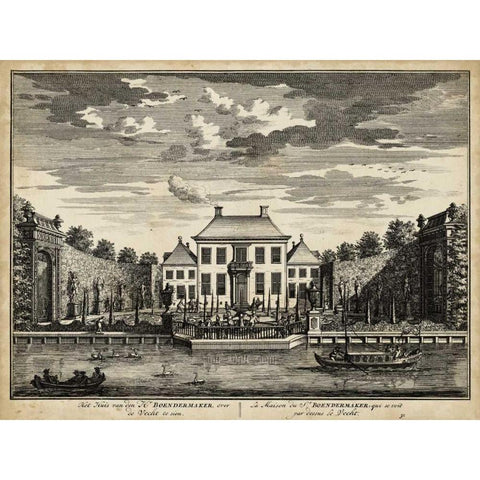 Views of Amsterdam V Black Modern Wood Framed Art Print with Double Matting by Visher, Nicolaus