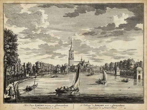 Views of Amsterdam VII White Modern Wood Framed Art Print with Double Matting by Visher, Nicolaus