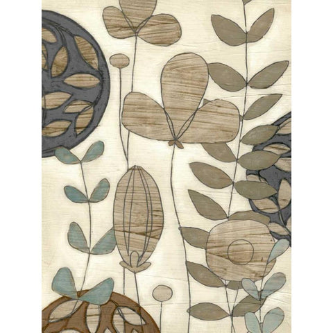 Garden Contours II White Modern Wood Framed Art Print by Vess, June Erica