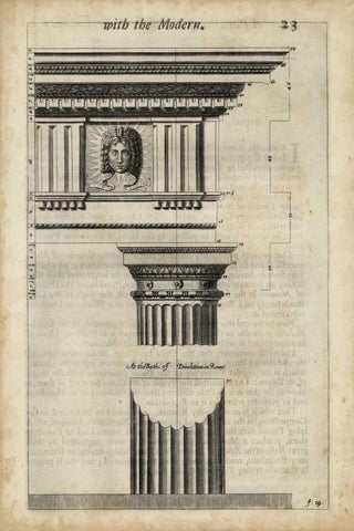 Ancient Architecture I Black Ornate Wood Framed Art Print with Double Matting by Evelyn, John