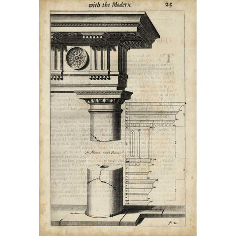 Ancient Architecture IV White Modern Wood Framed Art Print by Evelyn, John