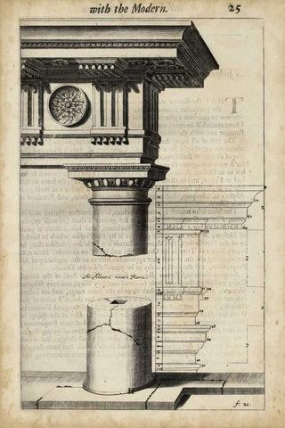 Ancient Architecture IV White Modern Wood Framed Art Print with Double Matting by Evelyn, John