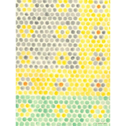 Floral Linoleum I Black Modern Wood Framed Art Print with Double Matting by Lam, Vanna