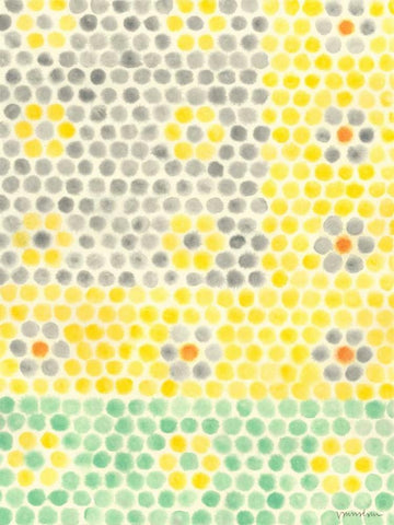 Floral Linoleum I Black Ornate Wood Framed Art Print with Double Matting by Lam, Vanna