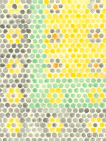 Floral Linoleum II White Modern Wood Framed Art Print with Double Matting by Lam, Vanna