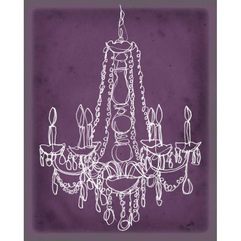 Plum Chandelier Sketch I Black Modern Wood Framed Art Print by Harper