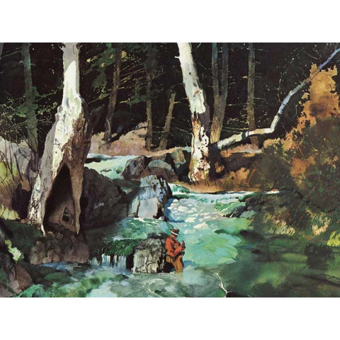 Fishing Retreat II Black Modern Wood Framed Art Print by Mason, Roy M.