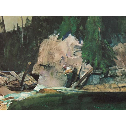 Fishing Retreat IV Black Modern Wood Framed Art Print by Mason, Roy M.