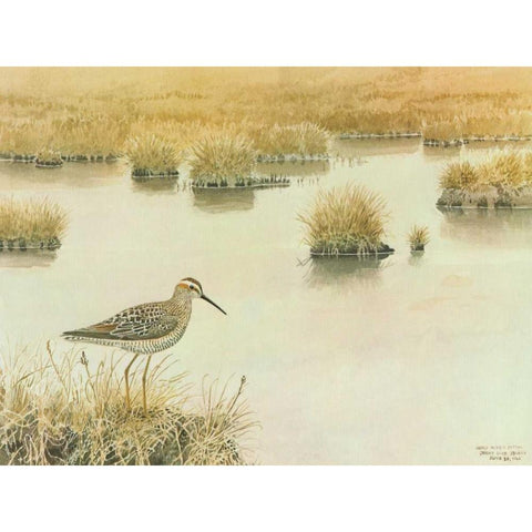 Waiting Black Modern Wood Framed Art Print with Double Matting by Sutton, George