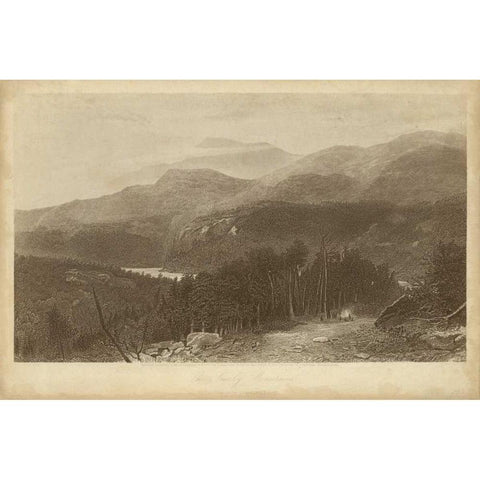 The Smoky Mountains White Modern Wood Framed Art Print by R. Hinshelwood