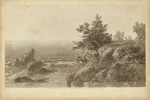 On the Beverly Coast Massachusetts Black Ornate Wood Framed Art Print with Double Matting by R. Hinshelwood