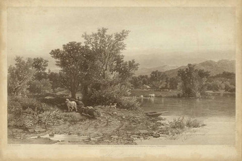 The Housatonic White Modern Wood Framed Art Print with Double Matting by R. Hinshelwood