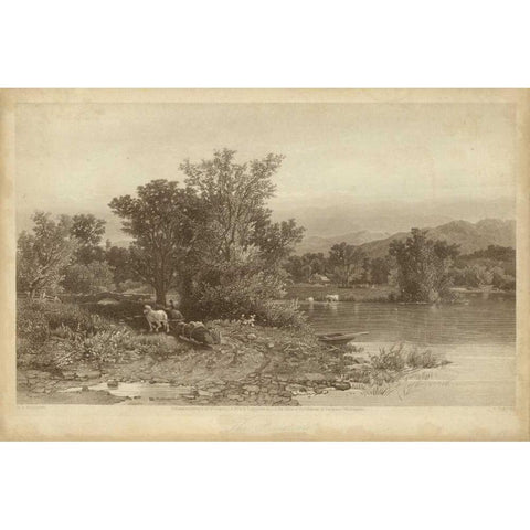 The Housatonic Black Modern Wood Framed Art Print by R. Hinshelwood