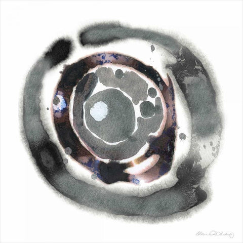 Meteorite I White Modern Wood Framed Art Print with Double Matting by Ludwig, Alicia