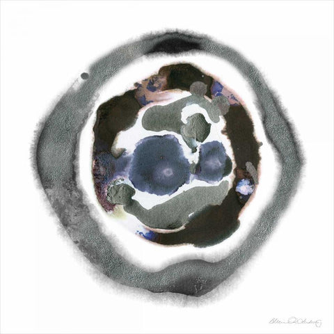 Meteorite II White Modern Wood Framed Art Print with Double Matting by Ludwig, Alicia