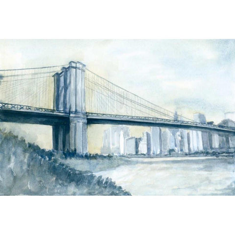 City Bridge I Black Modern Wood Framed Art Print by Meagher, Megan