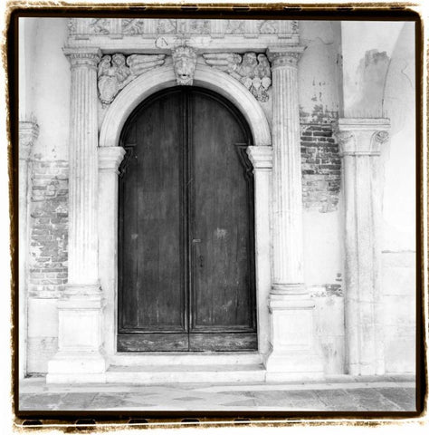 Venetian Doorways II White Modern Wood Framed Art Print with Double Matting by DeNardo, Laura