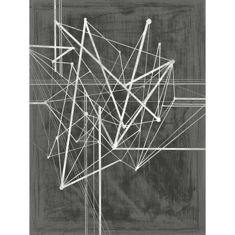 Vertices I Black Modern Wood Framed Art Print with Double Matting by Harper, Ethan