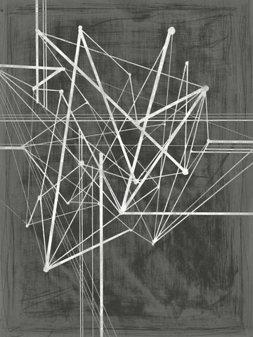 Vertices I White Modern Wood Framed Art Print with Double Matting by Harper, Ethan