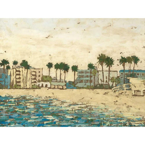 Beach Coast I Black Modern Wood Framed Art Print by Meagher, Megan