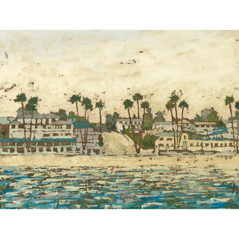 Beach Coast II Black Modern Wood Framed Art Print with Double Matting by Meagher, Megan