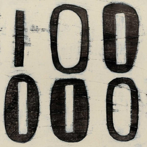 Hieroglyph II Black Modern Wood Framed Art Print with Double Matting by Vess, June Erica