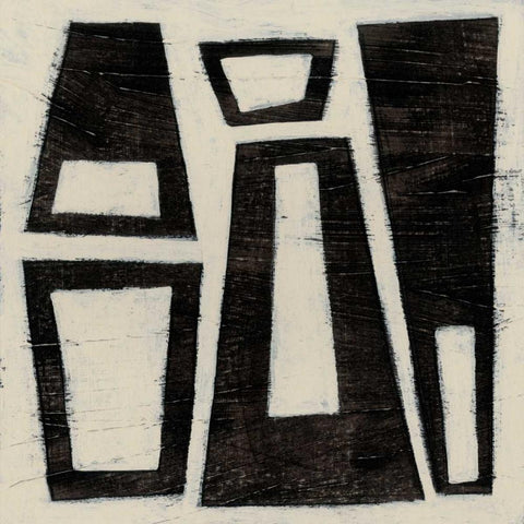 Hieroglyph IV White Modern Wood Framed Art Print by Vess, June Erica