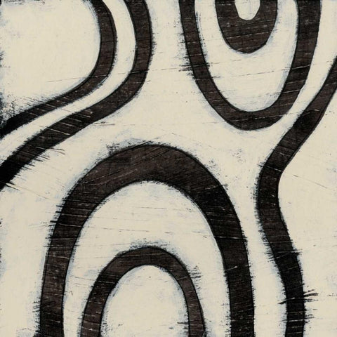 Hieroglyph XIII Black Modern Wood Framed Art Print with Double Matting by Vess, June Erica