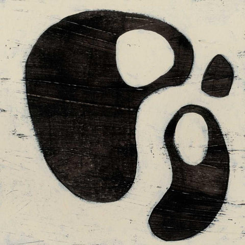 Hieroglyph XIV Black Modern Wood Framed Art Print with Double Matting by Vess, June Erica