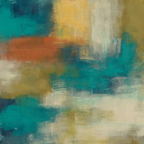 Blue Note II White Modern Wood Framed Art Print by Vess, June Erica