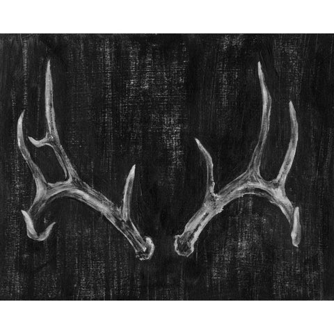 Rustic Antlers II Black Modern Wood Framed Art Print by Harper, Ethan