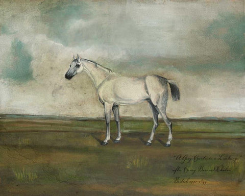 A Grey Hunter in a Landscape White Modern Wood Framed Art Print with Double Matting by McCavitt, Naomi